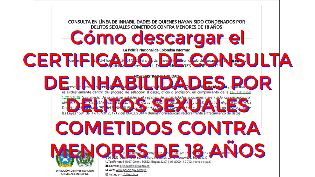certificado delitos sexuales para un menor