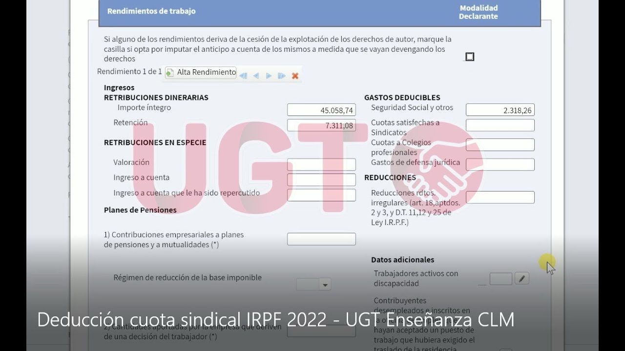 cuanto se paga de cuota sindical en ugt