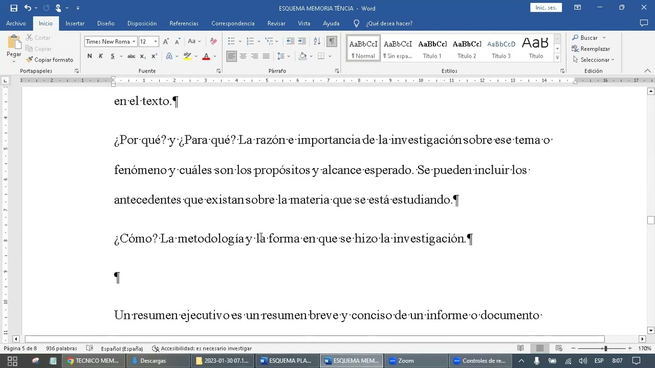 ejemplo memoria explicativa del proyecto de actividad profesional a realizar