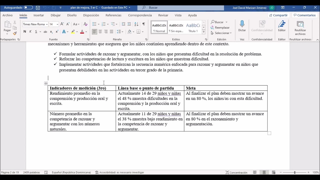 plan de mejora escuela infantil 0 3 años