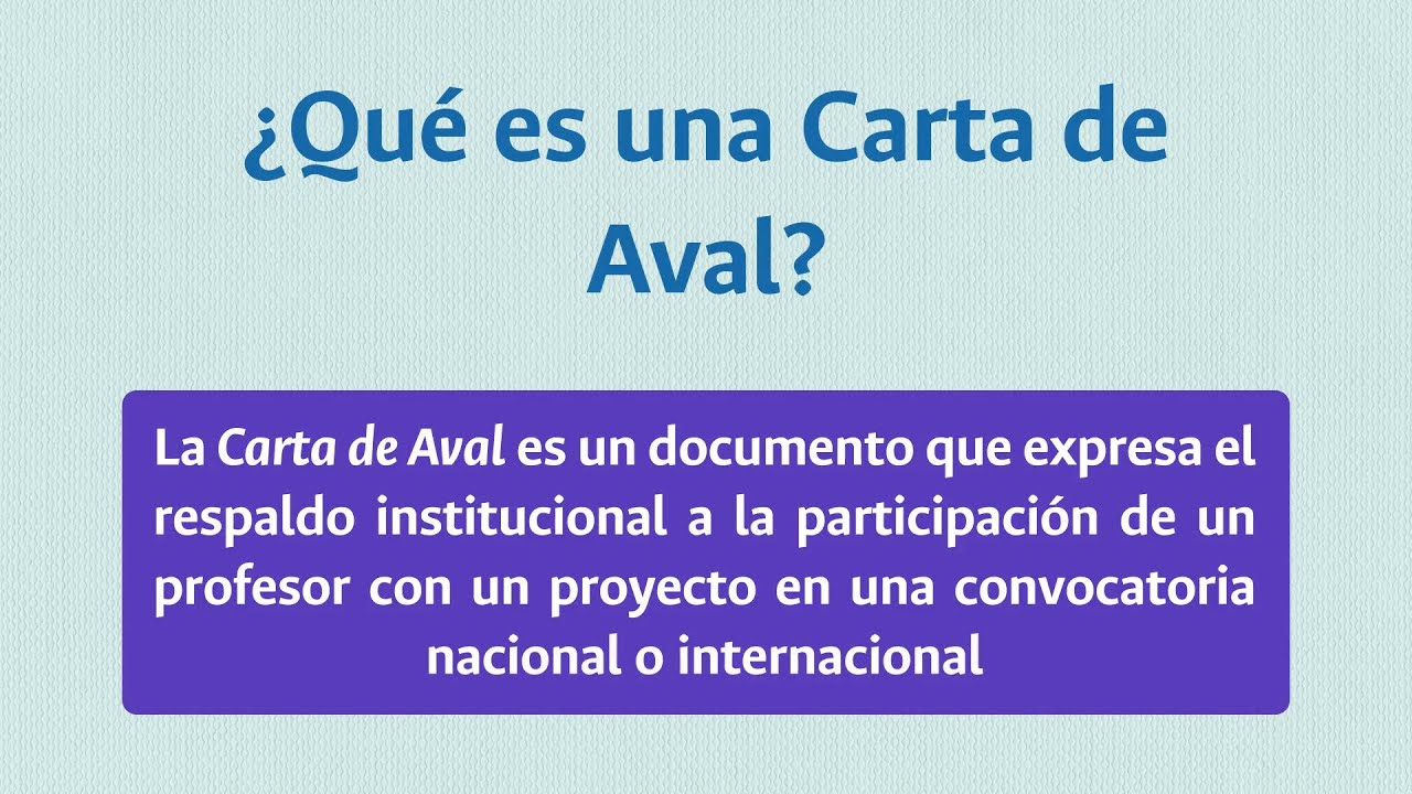 carta modelo para ejecutar un aval
