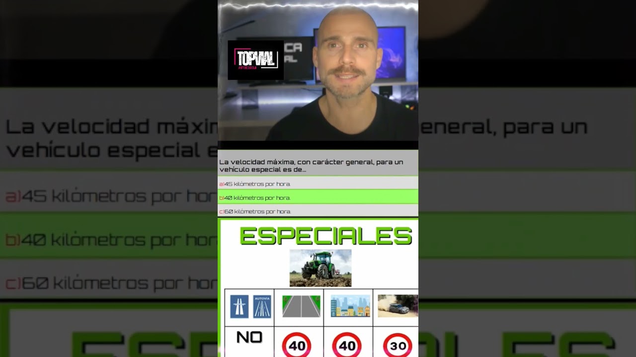 la velocidad máxima con carácter general para un vehículo especial