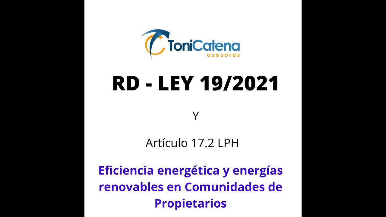 real decreto-ley 19/2021 de 5 de octubre