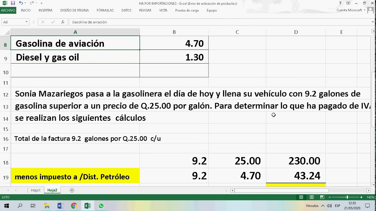 la bonificacion de la gasolina lleva iva