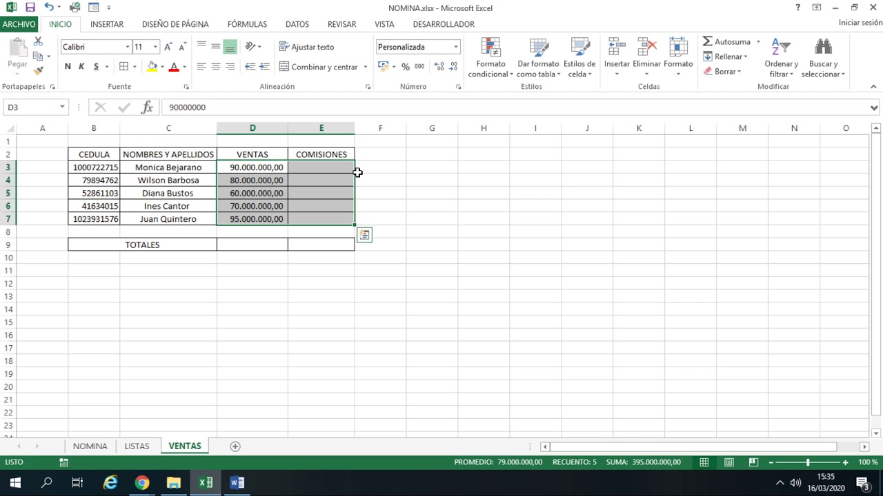 tabla de comisiones de la once